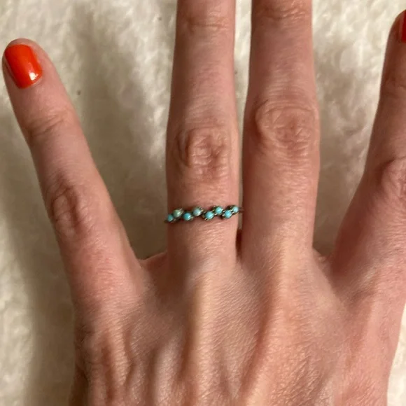Sundance Mermaid Kisses Sterling Silver Turquoise Ring - Picture 2 of 4